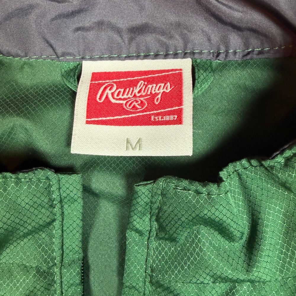 Rawlings Michigan State Spartans Cage Jacket Mens Medium Green Short Sleeve Zip - Picture 3 of 6